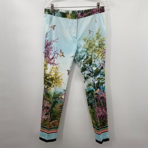 STRAIGHT LEG NATURE PRINT WOMENS PANTS - Picture 1 of 5